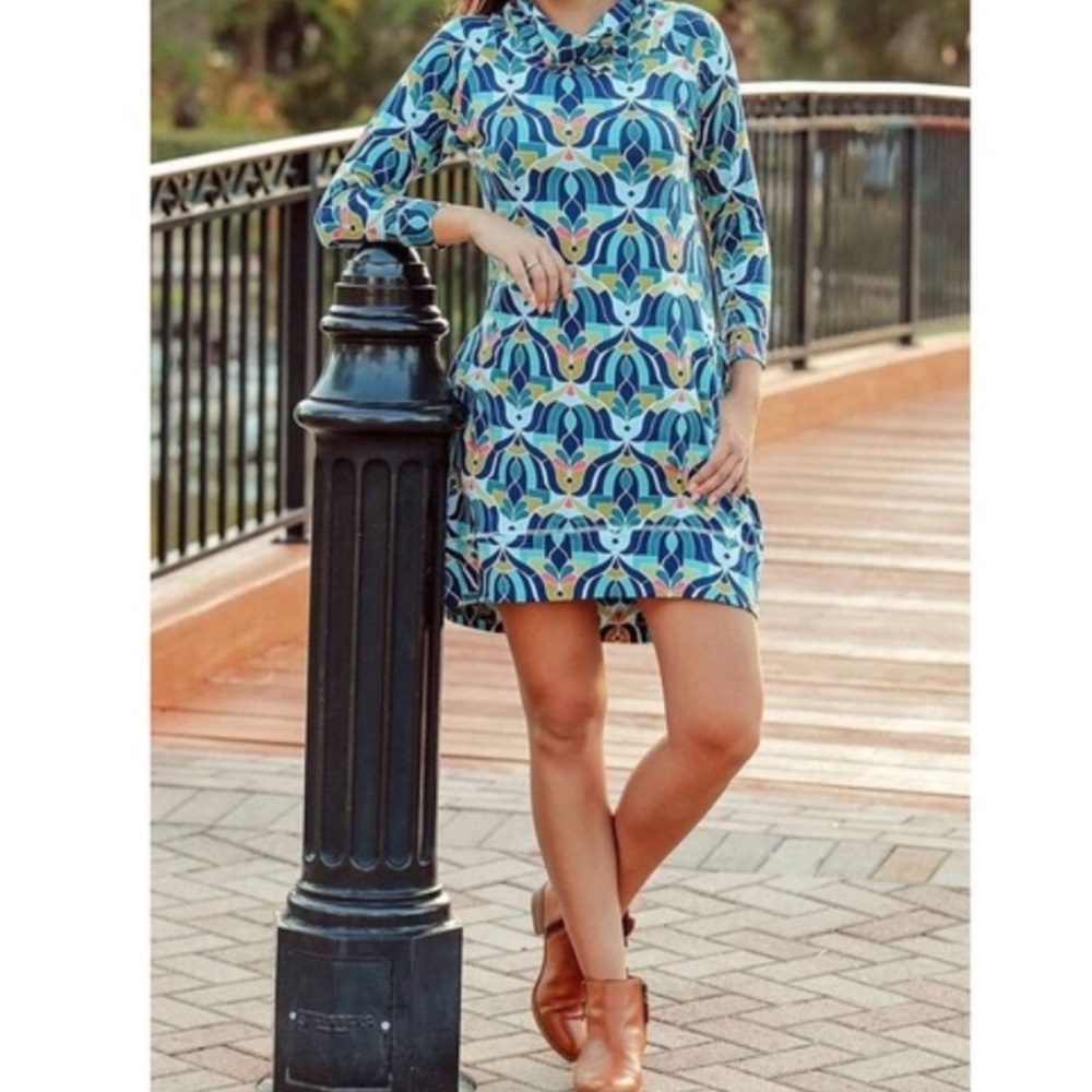 Deco Glass , Angie cowl neck dress
